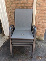Grey/Black Outdoor Patio Chairs (4)
