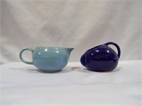 T S & T Lu-Ray Pastels USA Creamer Dish & Cobalt