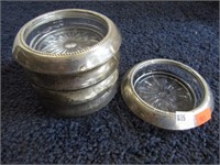 STERLING SILVER RIMMED COASTERS