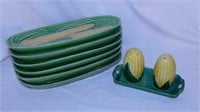 6 vintage corn cob trays - Ceramic corn shaped