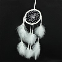 Dream Catcher - White Leather Wrapped Hoop