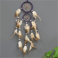 Dream Catcher With Double Hoops - Purple