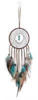 Dream Catcher - Raw Leather Wrapped Metal Hoop