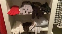 Six  pair Lady’s winter gloves, one pair gloves