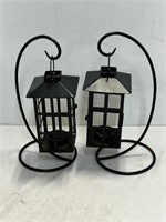 Two 2 Piece Lantern Candle Holders