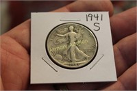 1941 S SILVER WALKING LIBERTY HALF DOLLAR