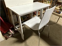 White student desk and chair