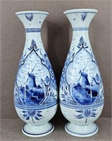 Early 1900s Delft Mantle Vases