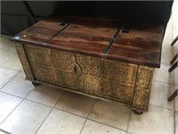 Soldi wood trunk, approx 24x44x21 inches
