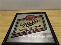 Miller Genuine Draft Light beer mirror sign.