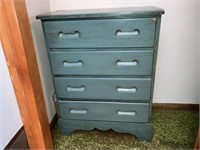 4 Drawer Wood Chest/Green Paint