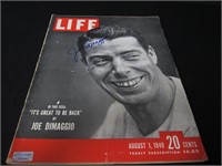 Joe DiMaggio Signed Magazine Direct COA