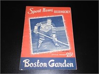 1958 Boston vs Detroit Hockey Program Howe