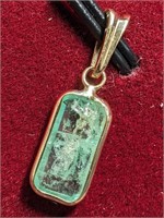 $1200 14K  Colombian Emerald(1.2ct) Pendant