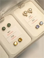 $2400 14K  Set Of 12 Month Earrings With Genuine G