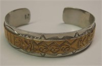 Navajo Sterling Silver & Brass Bracelet
