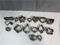 Lot of 17 Very Old Metal Cookie Cutters