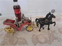 Vintage Stanley cast horse/carriage