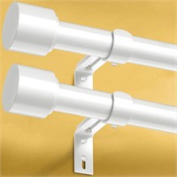 $61-- 2 Pack White Curtain Rods (White,28"-116")