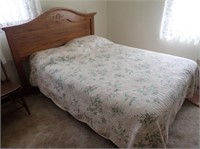 Full Size Bed w/ Oak Headboard, Mattress,