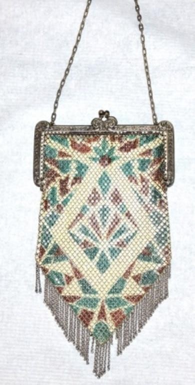 Mandalian mesh purse, 7 1/2"