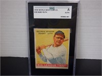 1934 WORLD WIDE GUM CO. #28 BABE RUTH SGC GRADED A