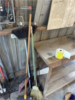 brooms and paint roller