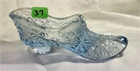 Vnt. light Blue Glass Fenton slipper