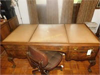 Accountant Desk Leather Inlay on Top- Kittinger