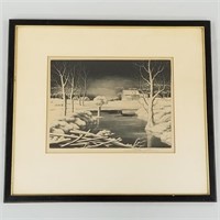 Samuel Margulies pencil signed framed etching