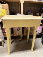 YELLOW WOODEN TABLE