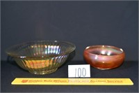 Lot of 2 Carnival Glass Type Bowls