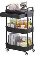 3-Tier Rolling Utility Cart with Drawer,