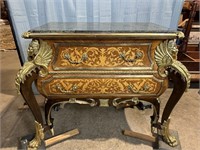 Marble Top Italian Chest with Brass Accents