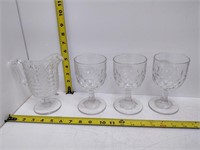 c. 1880 EAPG goblets+pitcher