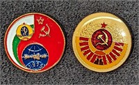 Vintage Soviet Russia Hammer & Sickle Enamel Pins