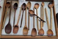 14 locally carved wooden spoons