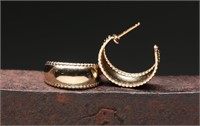 14k Half Hoop Earrings - 3.26g