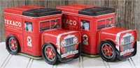 (2) Texaco Tin Delivery Truck Bank