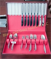 Stainless flatware set, service for 8, Japan