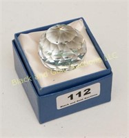 Small glass faceted prism paperweight