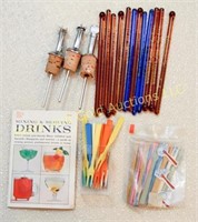 Lot of cocktail accessories, swizzle sticks