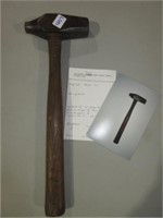 Blacksmith round straight peen hammer