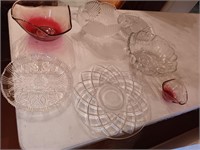 7 pieces of glass frosted duck head bowl and