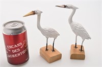 2 sculpture d'oiseaux, bois