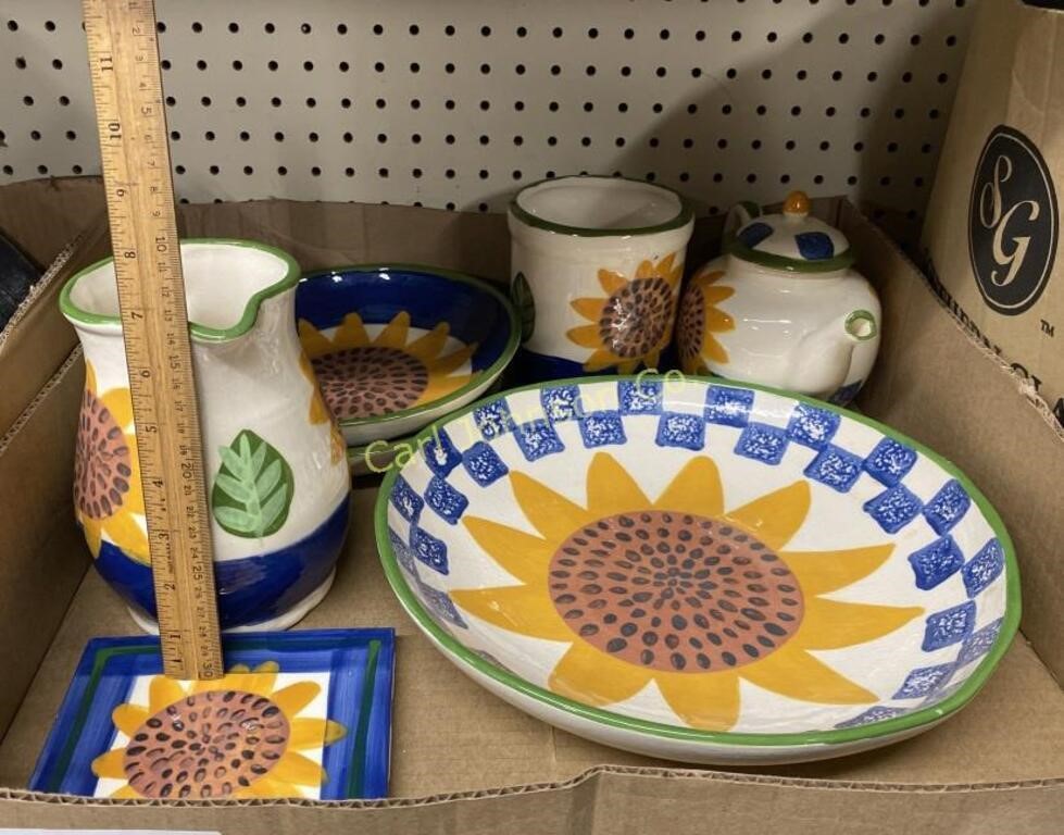 LOT OF SUNFLOWER POTTERY