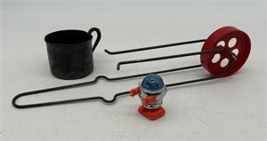 Wind-Up Robot, Silverplate Nursery Rhyme Cup & Spi