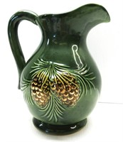 Pottery Pitcher Unbranded 9"T