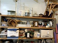 Shelf of Pegboard Pegs, Glass Blocks, Small Oil
