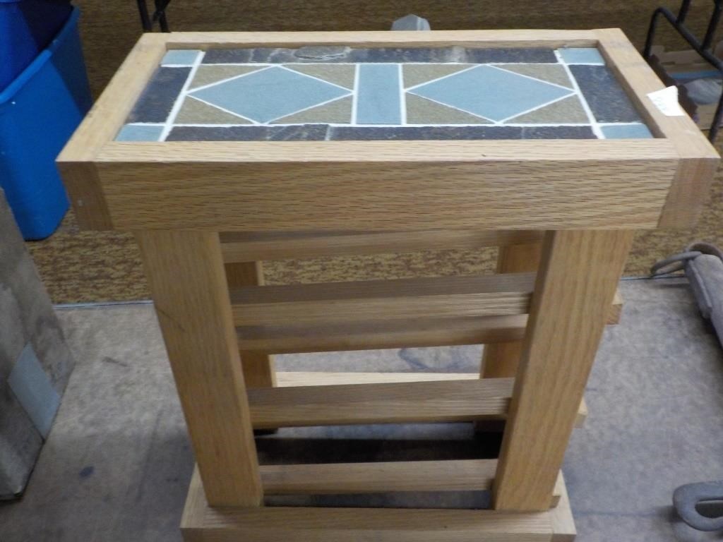 Tile top stand made by Larry Burke